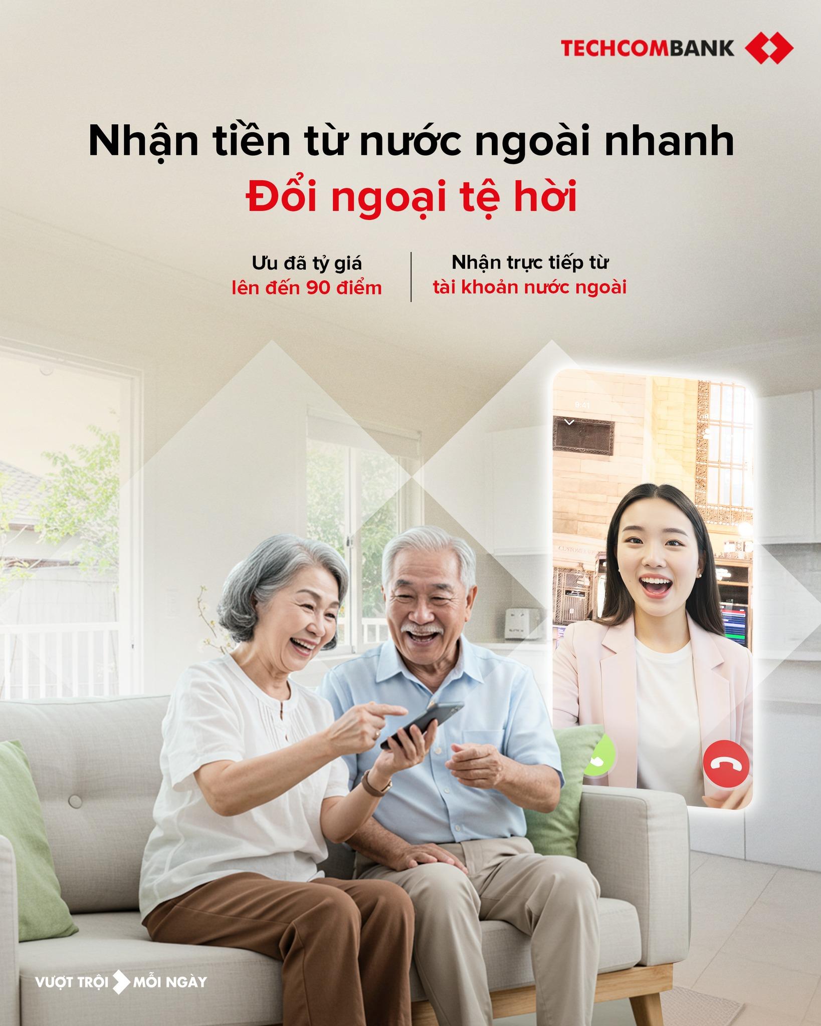 Techcombank gi&uacute;p người Việt nhận tiền từ nước ngo&agrave;i nhanh ch&oacute;ng, minh bạch- Ảnh 1.
