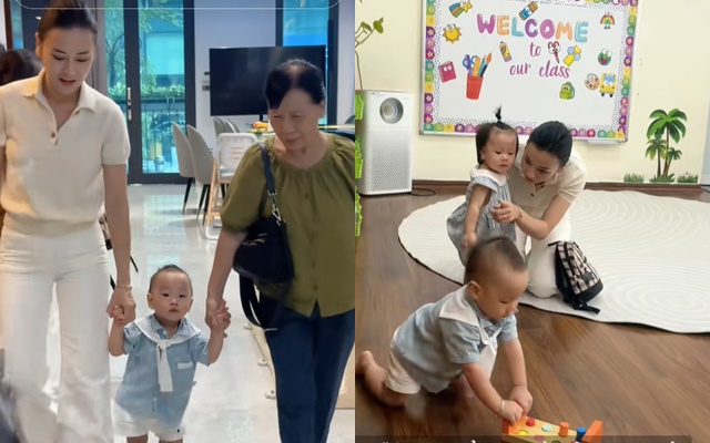 Cặp song sinh nhà Phương mitom bong da truc tiep được mẹ cho đi học trường quốc tế, chăn gối, đồ dùng nhà mang đi mới yên tâm- Ảnh 1.