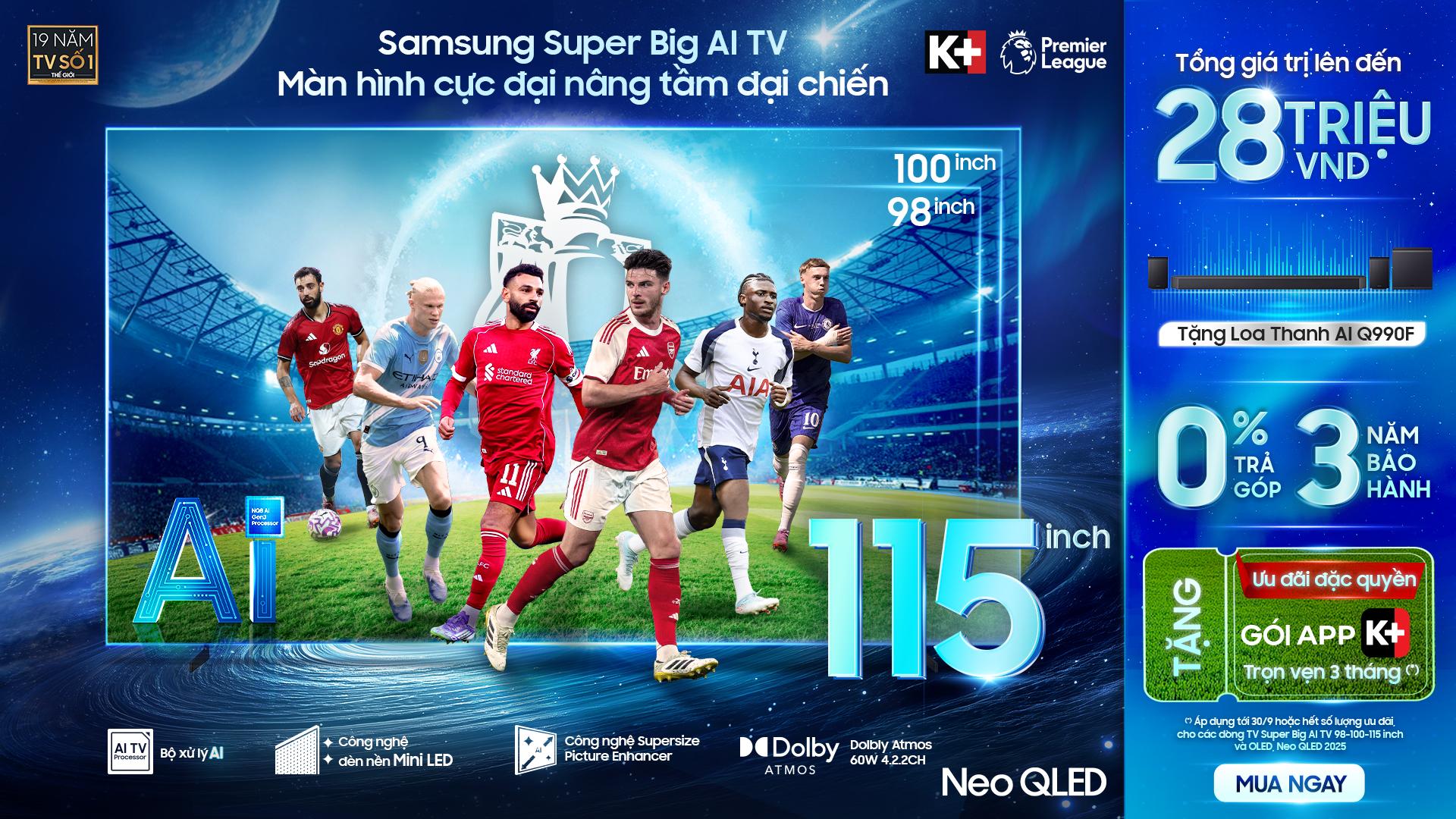 Xem thể thao là phải “đã” mọi giác quan với Samsung AI TV màn hình cực đại- Ảnh 1.