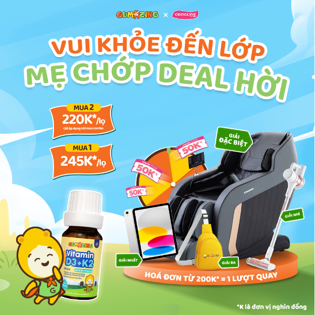 Vitamin D3K2 Drops Gumazing chính thức lên kệ Con Cưng- Ảnh 4.