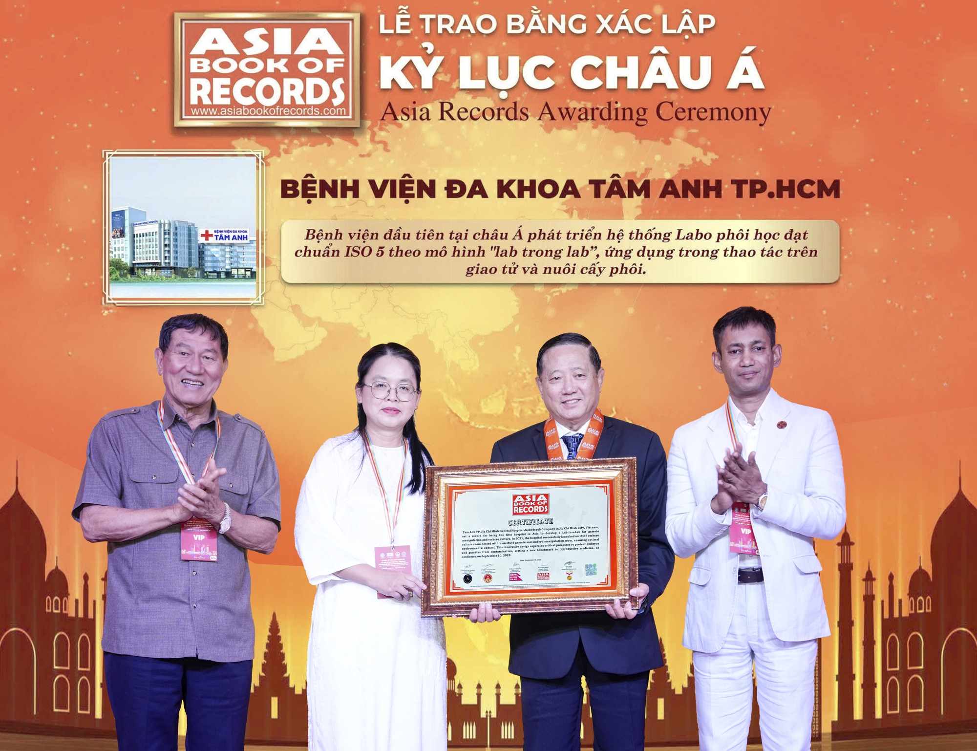 Kỷ lục châu Á đầu tiên của Việt Nam về Hệ thống Lab thụ tinh ống nghiệm- Ảnh 1.