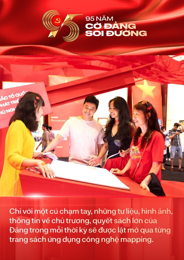 Gen Z nô nức check-in tại triển lãm “95 năm Cờ Đảng soi đường”: lich tuong thuat truc tiep bong da hom nay lịch sử “chạm” tới trái tim người trẻ- Ảnh 5.