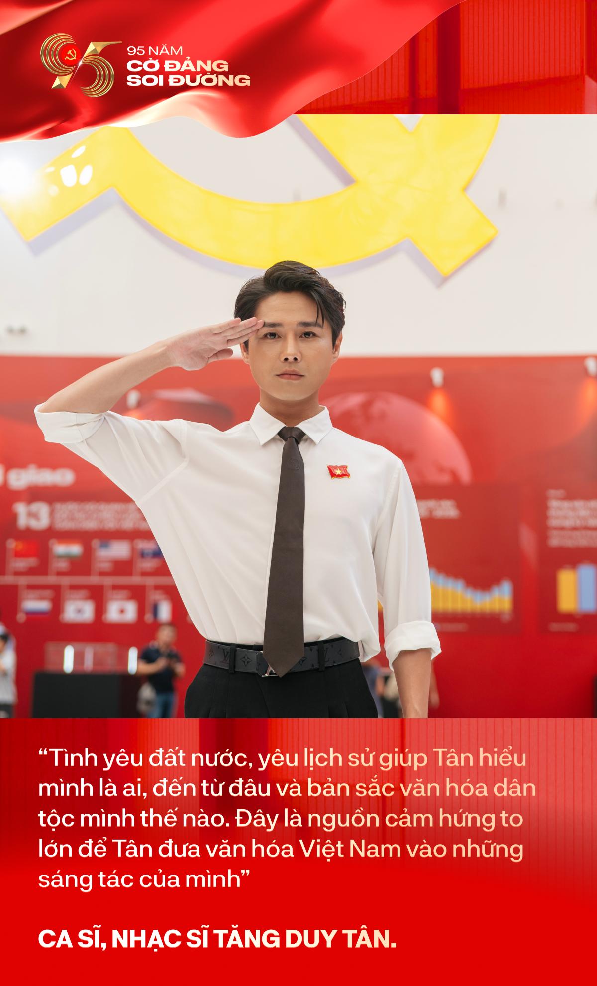 Hoàng Dũng lần đầu tìm hiểu lịch sử bằng công nghệ, Tăng link bong da truc tiep Tân chia sẻ về mạch nguồn sáng tạo tại triển lãm “95 năm Cờ Đảng soi đường”- Ảnh 4.