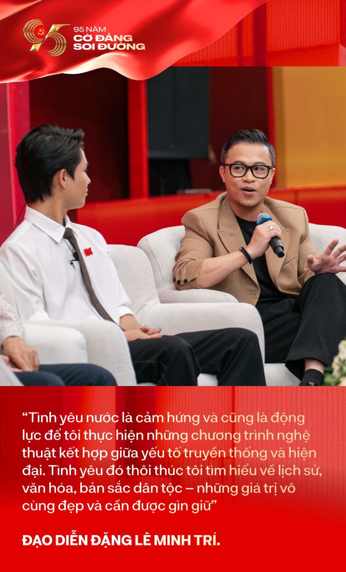 Hoàng Dũng lần đầu tìm hiểu lịch sử bằng công nghệ, Tăng link bong da truc tiep Tân chia sẻ về mạch nguồn sáng tạo tại triển lãm “95 năm Cờ Đảng soi đường”- Ảnh 5.