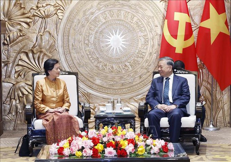 Tổng B&iacute; thư T&ocirc; L&acirc;m tiếp Đại sứ Campuchia Chea Kimtha đến ch&agrave;o từ biệt- Ảnh 2.