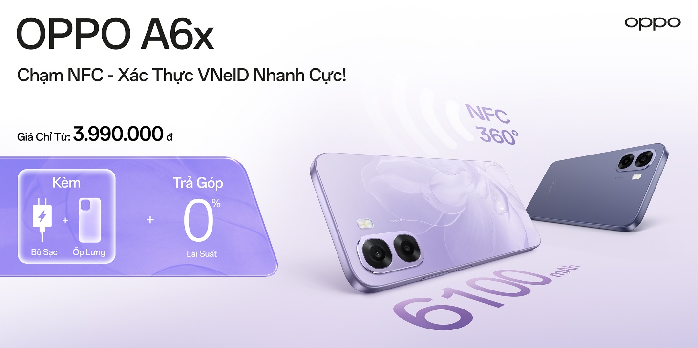 L&yacute; do OPPO A6x đ&aacute;ng mua đầu năm: NFC, pin lớn 6100mAh, gi&aacute; chỉ từ 3,99 triệu- Ảnh 1.
