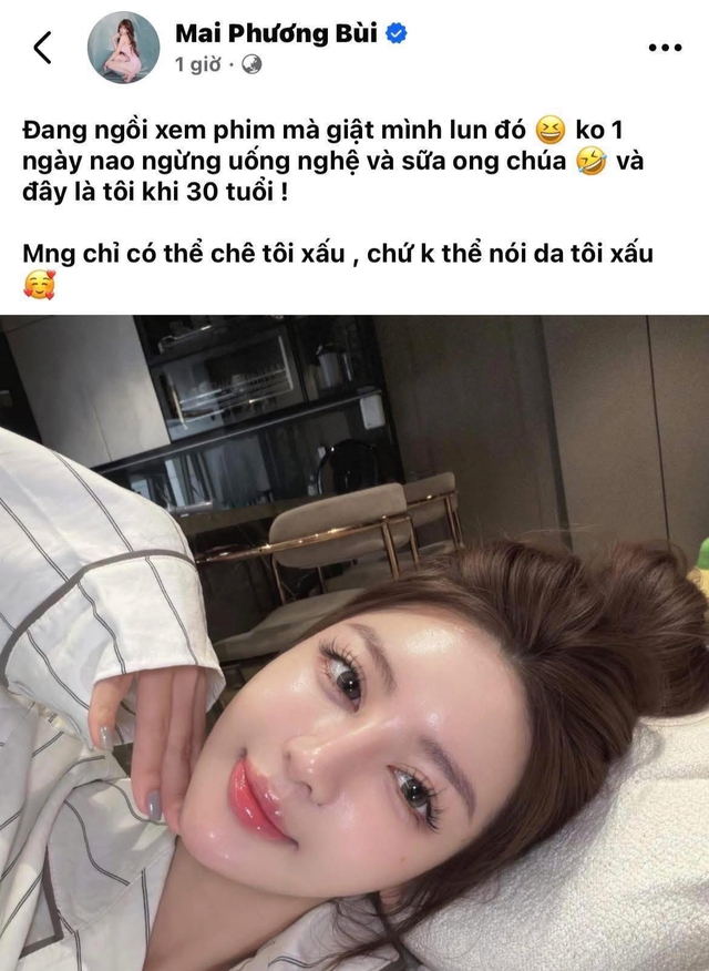 Từ ồn &agrave;o khoe da của Mai Phương B&ugrave;i v&agrave; chuyện l&agrave;m đẹp da từ sữa ong ch&uacute;a v&agrave; nghệ: D&ugrave;ng trong thời gian d&agrave;i, cơ thể c&oacute; "chịu nổi" kh&ocirc;ng?- Ảnh 1.