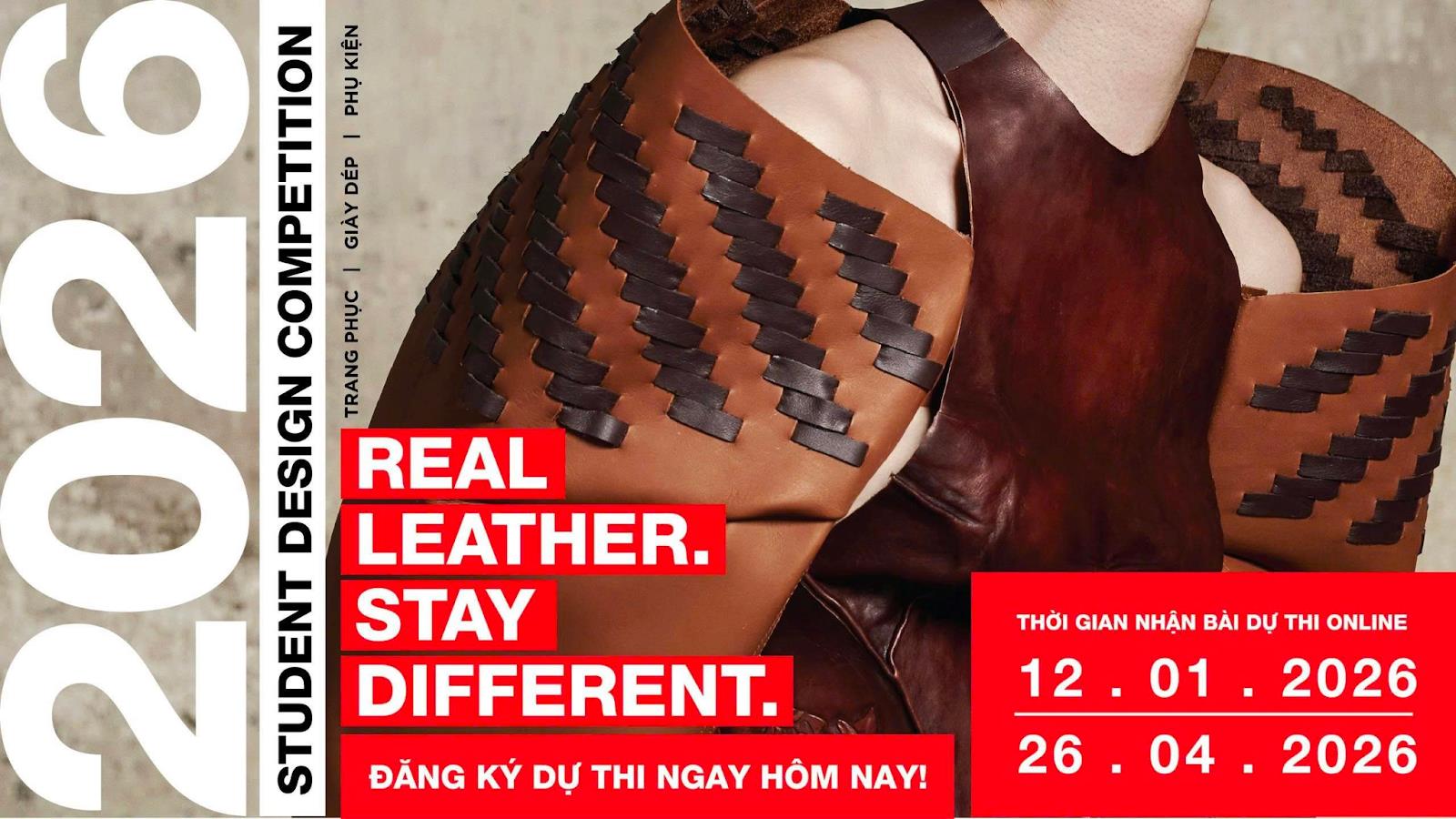 Ch&iacute;nh thức khởi động cuộc thi thiết kế s&aacute;ng tạo da quốc tế Real Leather.Stay Different. 2026 tại Việt Nam- Ảnh 1.