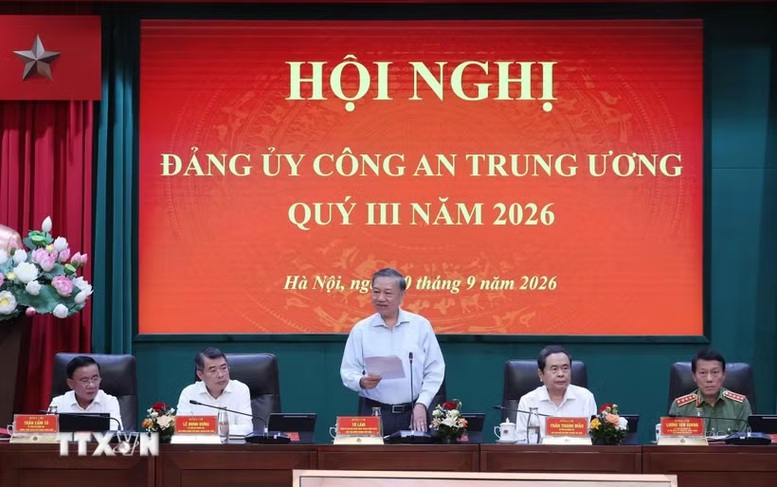 Tổng B&iacute; thư, Chủ tịch nước T&ocirc; L&acirc;m dự Hội nghị Đảng ủy C&ocirc;ng an Trung ương- Ảnh 1.