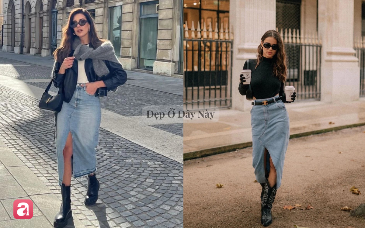 Ch&acirc;n v&aacute;y jeans d&aacute;ng d&agrave;i: Vừa trẻ trung vừa sang chuẩn "old money"- Ảnh 4.