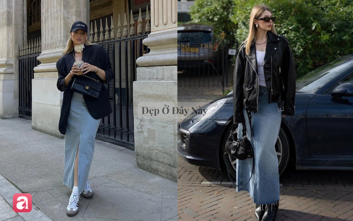 Ch&acirc;n v&aacute;y jeans d&aacute;ng d&agrave;i: Vừa trẻ trung vừa sang chuẩn "old money"- Ảnh 3.