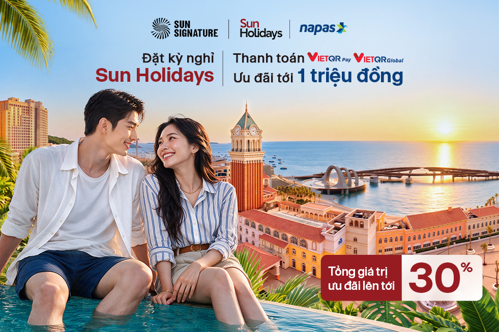 NAPAS – Sun Holidays: Tặng ngay 1 triệu đồng khi thanh toán VietQRPay – VietQRGlobal cho kỳ nghỉ cuối năm - Ảnh 1.