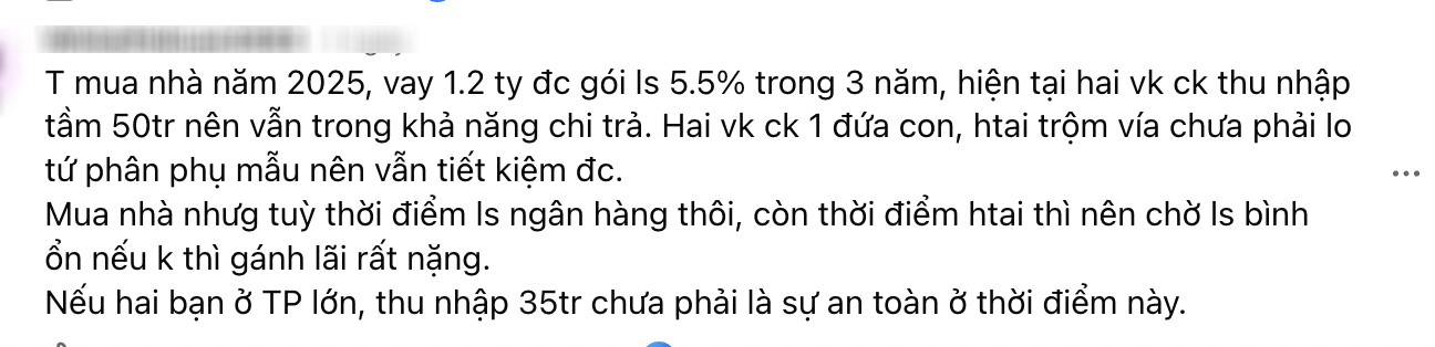 Thu nhập 35 triệu/tháng, đã tích lũy được 600 triệu: Có nên vay hơn 1,5 tỷ để mua nhà? - Ảnh 4.