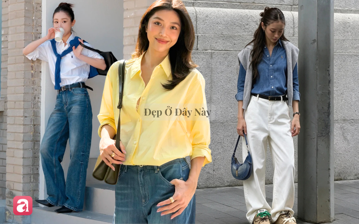 Sơ mi d&agrave;i tay v&agrave; quần jeans: Combo mặc l&agrave; trẻ, lại c&ograve;n rất sang trong m&ugrave;a thu- Ảnh 1.
