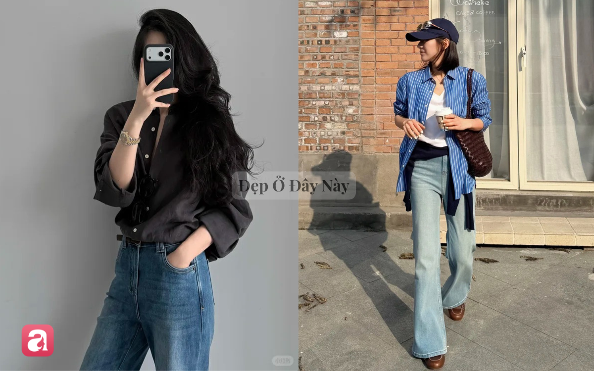 Sơ mi d&agrave;i tay v&agrave; quần jeans: Combo mặc l&agrave; trẻ, lại c&ograve;n rất sang trong m&ugrave;a thu- Ảnh 2.