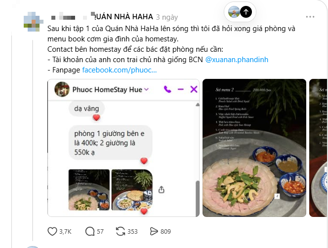 Homestay ở Huế "g&acirc;y b&atilde;o" sau Qu&aacute;n Nh&agrave; Haha: Gi&aacute; ph&ograve;ng từ 400k, trải nghiệm ng&acirc;m ch&acirc;n 30k v&agrave; l&yacute; do kh&aacute;ch T&acirc;y m&ecirc; mẩn lớp học nấu ăn - Ảnh 1.