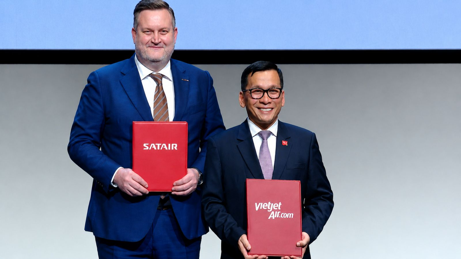 Vietjet v&agrave; Satair trao Thoả thuận chiến lược ph&aacute;t triển chuỗi cung ứng h&agrave;ng kh&ocirc;ng tại Vietnam- Ảnh 1.