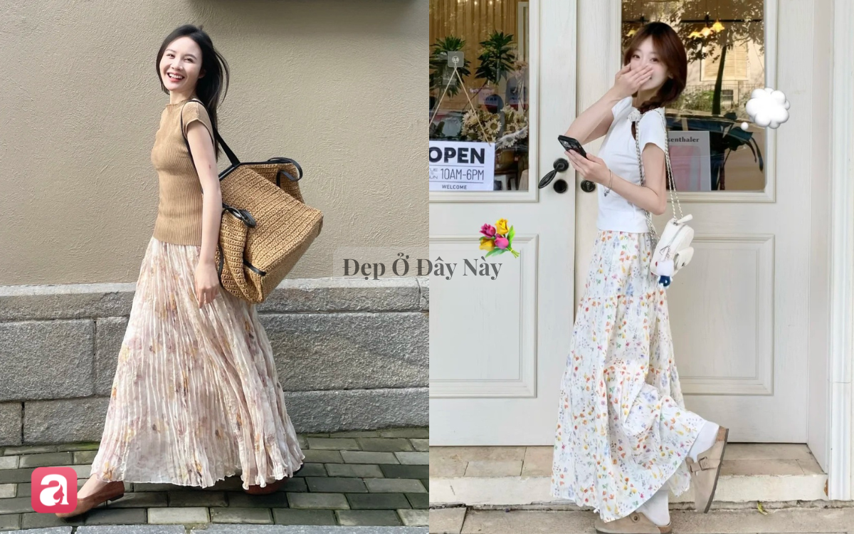 Ch&acirc;n v&aacute;y họa tiết hoa: Item đ&aacute;ng sắm, vừa nữ t&iacute;nh vừa l&agrave;m bừng s&aacute;ng style ng&agrave;y thu- Ảnh 3.