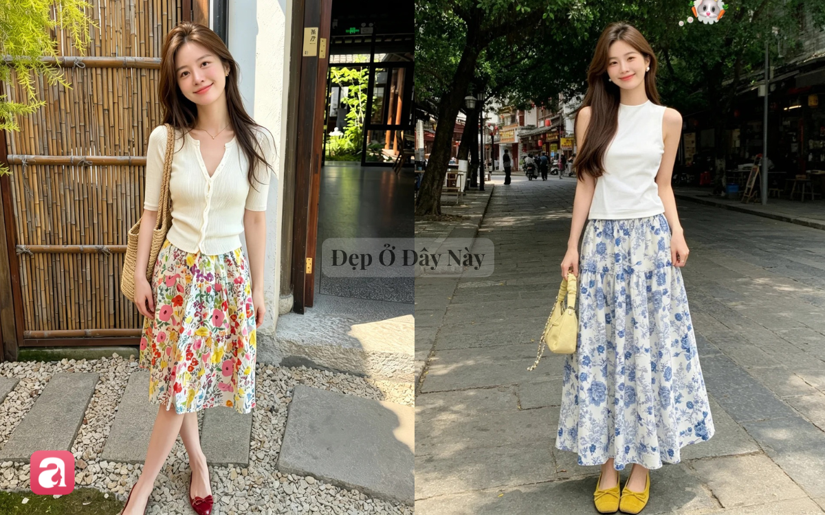 Ch&acirc;n v&aacute;y họa tiết hoa: Item đ&aacute;ng sắm, vừa nữ t&iacute;nh vừa l&agrave;m bừng s&aacute;ng style ng&agrave;y thu- Ảnh 5.