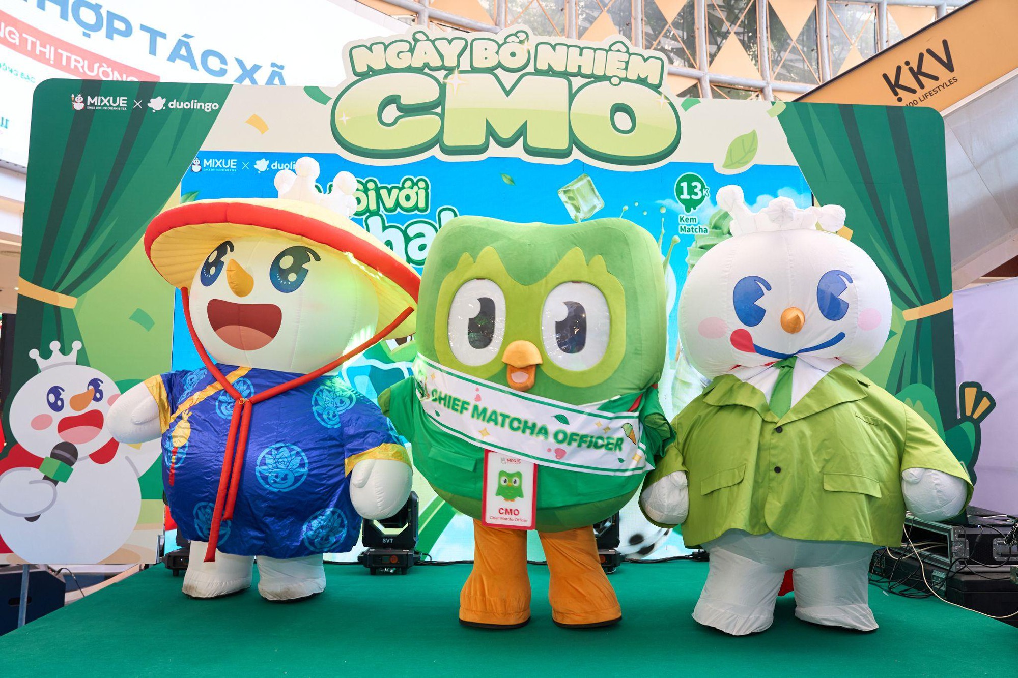 Cú xanh Duo làm CMO của MIXUE: học ngoại ngữ cũng có thể “đổi mood” bằng một ly Matcha - Ảnh 1.