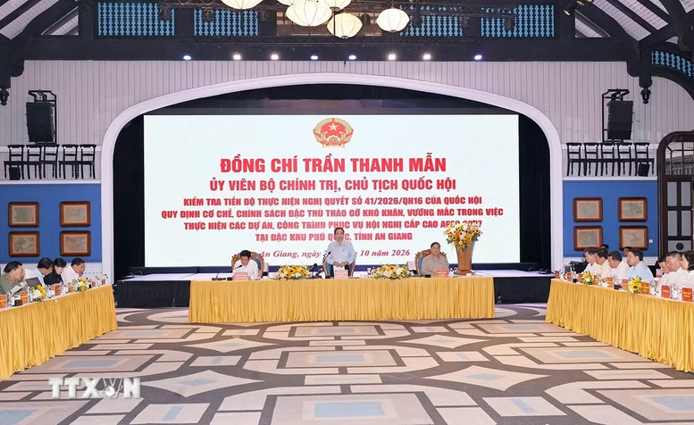 Chủ tịch Quốc hội Trần Thanh Mẫn nhấn mạnh tinh thần "3 kh&ocirc;ng" trong thực hiện dự &aacute;n phục vụ APEC 2027- Ảnh 1.