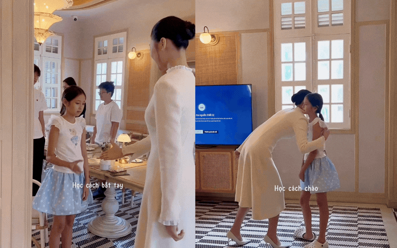 Ái nữ Hoa hậu Hà Kiều Anh học nghi lễ giao tiếp từ nhỏ: Một kỹ năng tưởng chỉ dành cho con nhà giàu nhưng trẻ nào cũng cần - Ảnh 2.