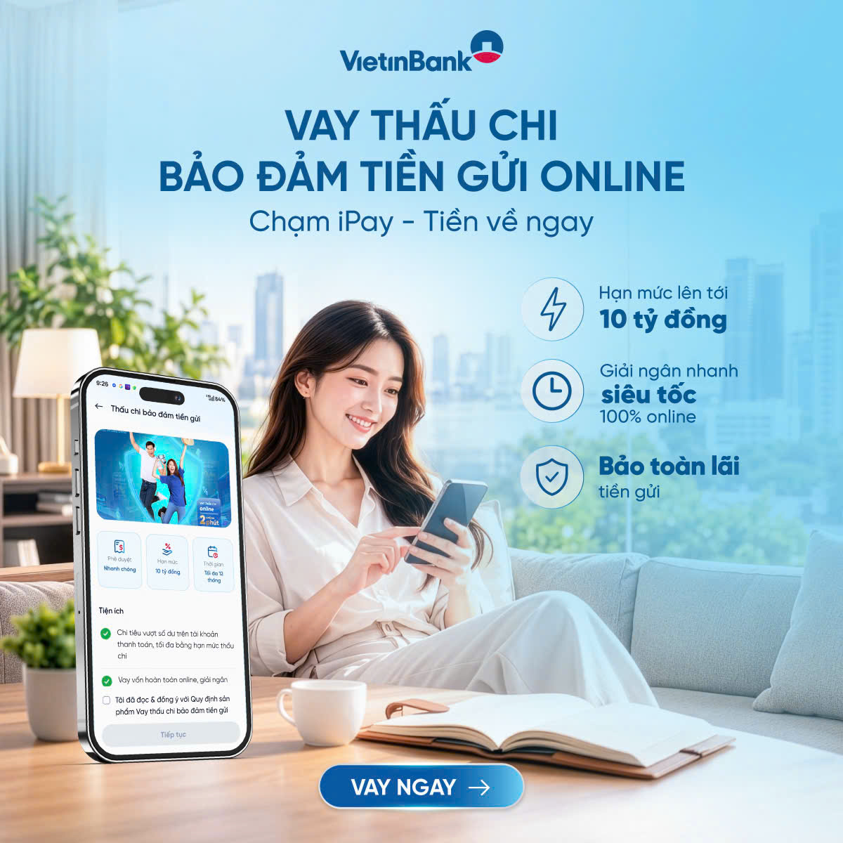 VietinBank ra mắt sản phẩm vay thấu chi bảo đảm bằng tiền gửi trực tuyến - Ảnh 1.
