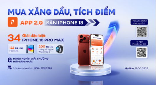 Mua xăng dầu, t&iacute;ch điểm tr&ecirc;n App Petrolimex 2.0, săn iPhone 18 - Ảnh 1.