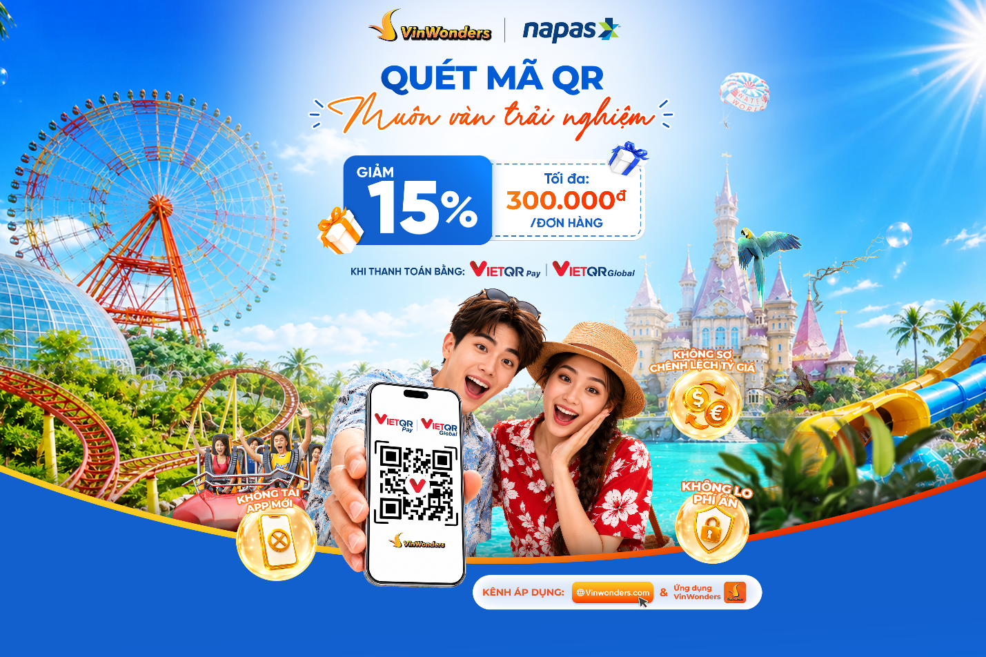 Giảm tới 1,2 triệu đồng khi thanh toán VIETQRPAY – VIETQRGLOBAL tại hệ sinh thái Vinpearl- Ảnh 2.