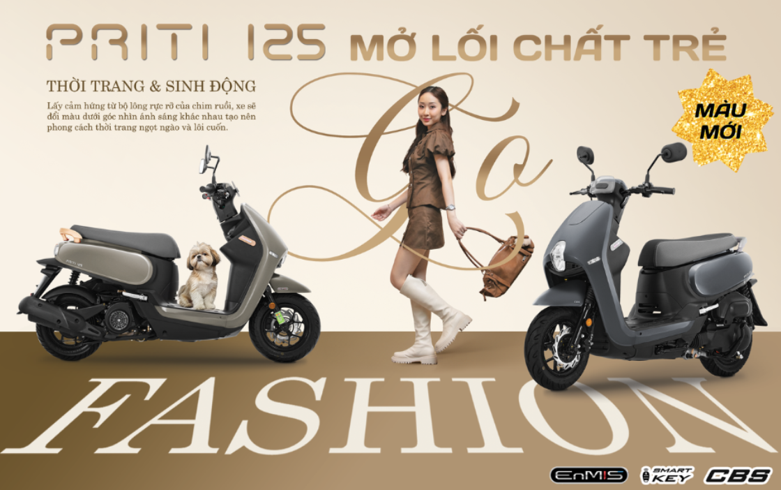 Priti 125 màu mới, bản phối unisex của thế hệ tối giản - Ảnh 1.