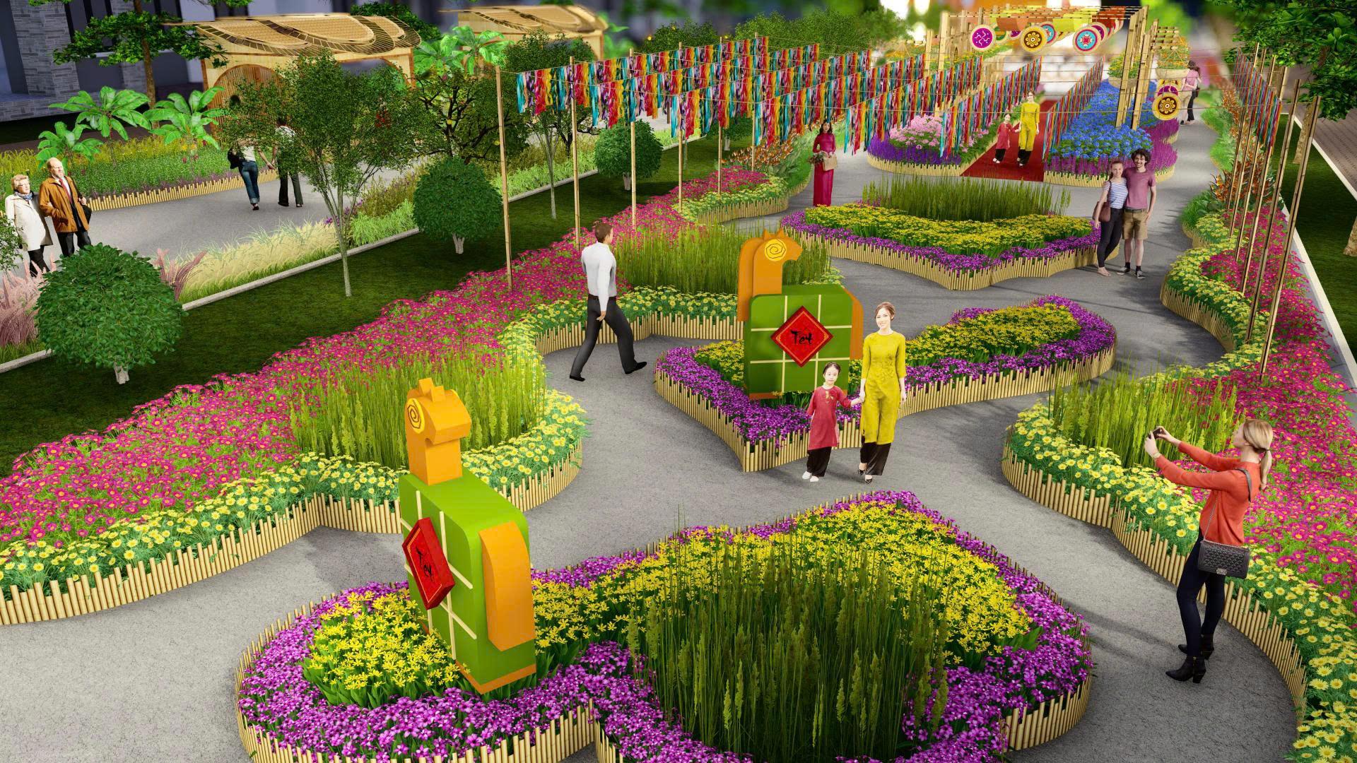 Linh vật Ph&uacute;c M&atilde; cao 7 m&eacute;t tại đường hoa Home Hanoi Xuan 2026- Ảnh 3.