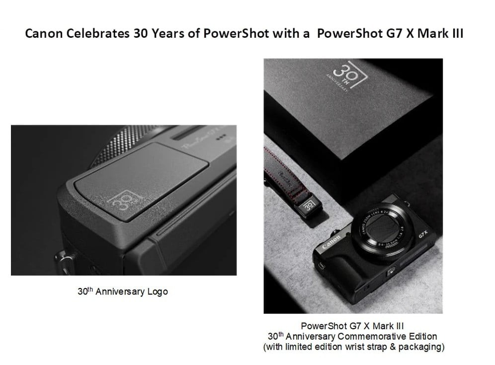 Canon chuẩn bị ph&aacute;t h&agrave;nh phi&ecirc;n bản kỷ niệm 30 năm PowerShot G7 X Mark III với thiết kế mới - Ảnh 1.