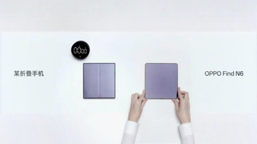 OPPO Find N6 tr&igrave;nh diễn c&ocirc;ng nghệ m&agrave;n h&igrave;nh gập mới, so s&aacute;nh trực tiếp với Galaxy Z Fold 7 - Ảnh 1.
