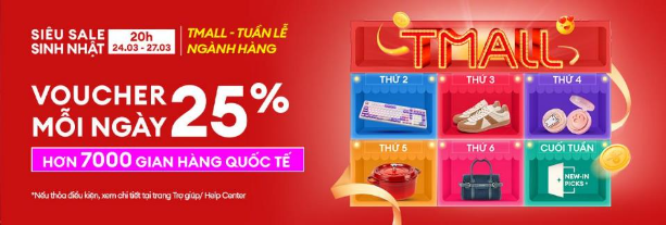 Sinh nhật Lazada 14 tuổi ai cũng c&oacute; qu&agrave;: "Cơn lốc" voucher 14 triệu đổ bộ, b&iacute; k&iacute;p săn h&agrave;ng hiệu TMALL - Gmarket rẻ "hết nước chấm", deal mua 1 tặng 1, voucher đến 50% - Ảnh 3.