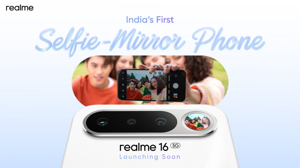 realme 16 sắp ra mắt Ấn Độ với thiết kế gương selfie d&ugrave;ng camera sau chụp ảnh - Ảnh 1.