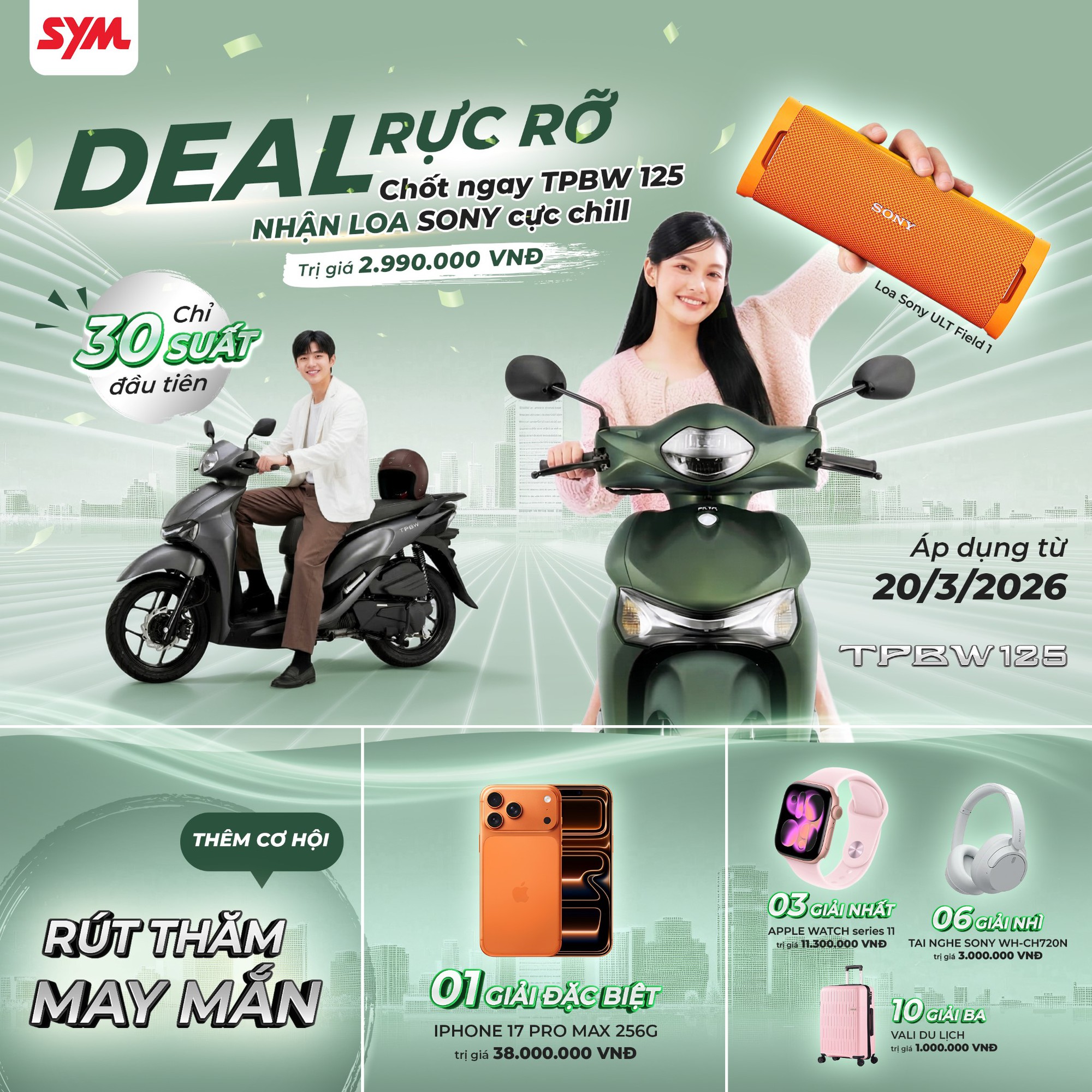 Sắm SYM TPBW 125 nhận ngay loa Sony c&ugrave;ng cơ hội săn hệ sinh th&aacute;i c&ocirc;ng nghệ- Ảnh 4.