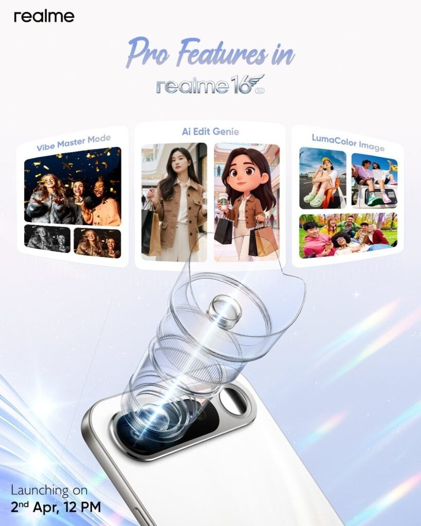 realme 16 5G ra mắt ng&agrave;y 2/4 với pin 7000mAh, camera Sony 50MP cả hai mặt - Ảnh 2.