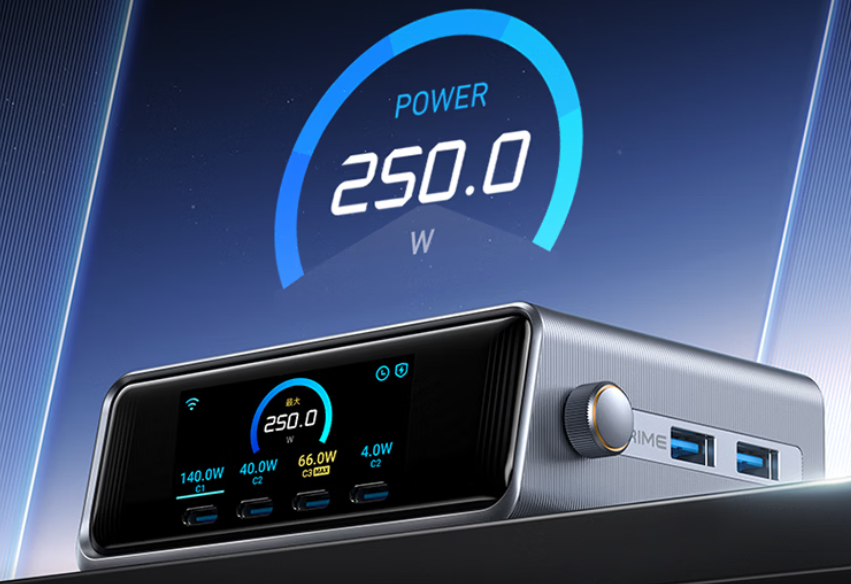 Anker ra mắt sạc để bàn 250W Pro+ giá 849 tệ: 6 cổng, màn hình LCD, sạc MacBook Pro 16 inch ở 140W - Ảnh 3.