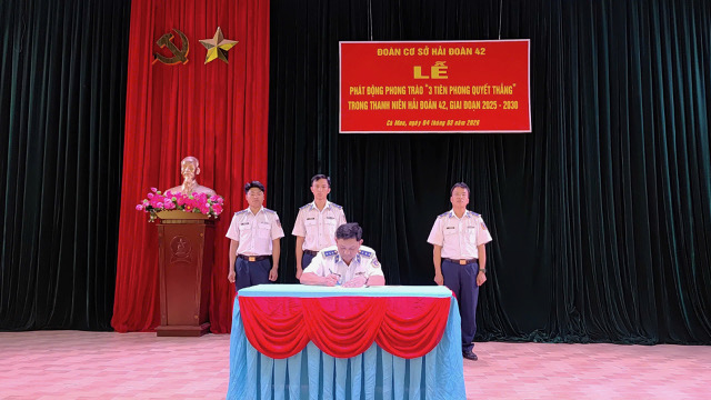 Đo&agrave;n cơ sở Hải đo&agrave;n 42 Ph&aacute;t động Phong tr&agrave;o &ldquo;3 Ti&ecirc;n phong quyết thắng&rdquo; - Ảnh 3.