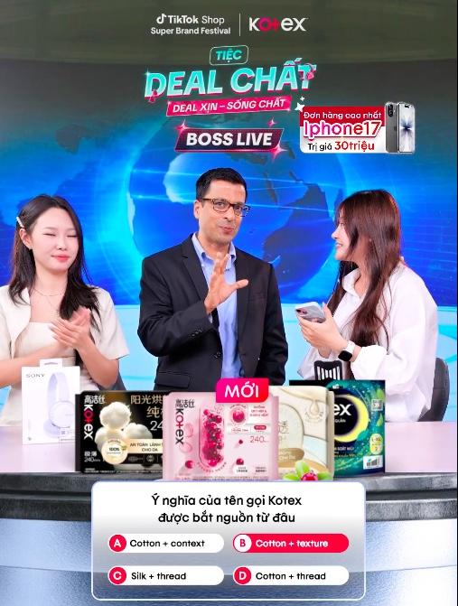 CEO trực tiếp livestream b&aacute;n h&agrave;ng: Bước đi t&aacute;o bạo ph&aacute; vỡ &ldquo;v&ugrave;ng cấm kỵ&rdquo; của Kotex - Ảnh 2.