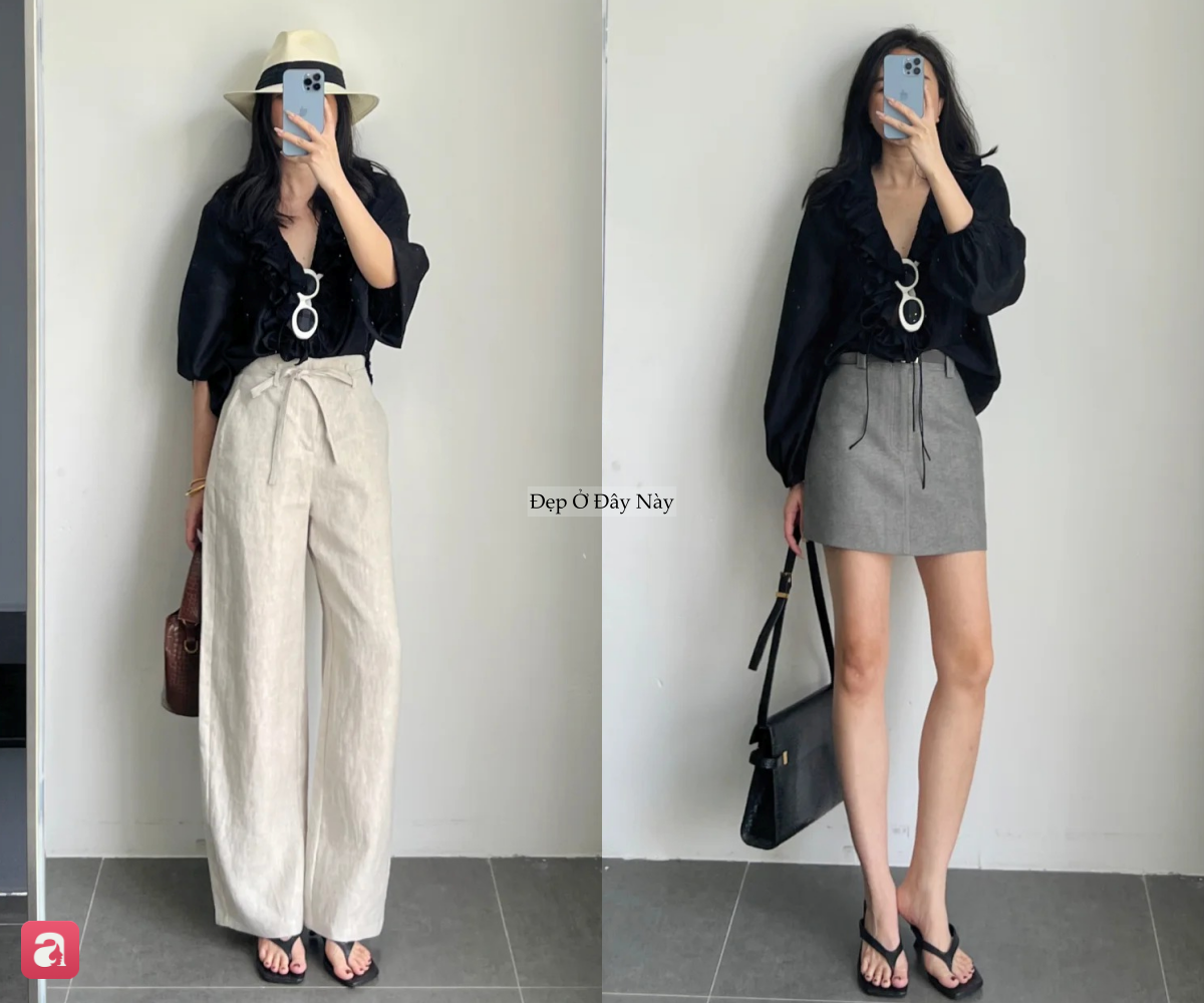 Mặc đẹp cả tuần chỉ với 1 chiếc áo blouse đen: Từ đi làm tới dạo phố đều hợp cả - Ảnh 4.