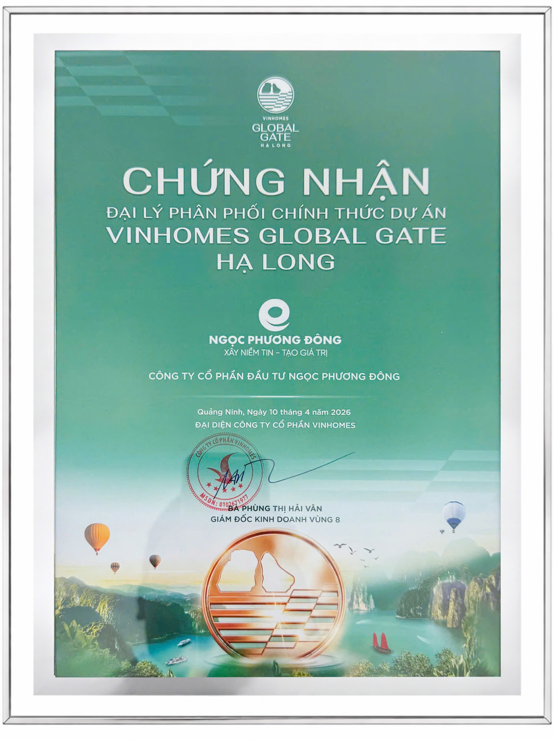 Ngọc Phương Đ&ocirc;ng trở th&agrave;nh đại l&yacute; ph&acirc;n phối ch&iacute;nh thức dự &aacute;n Vinhomes Global Gate Hạ Long - Ảnh 1.