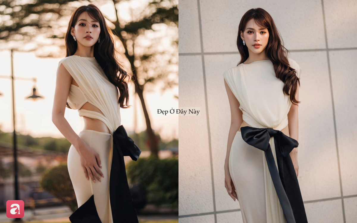H&agrave; Hồ - Tiểu Vy đọ d&aacute;ng bất ph&acirc;n thắng bại, trong mẫu đầm thướt tha tựa nữ thần- Ảnh 2.