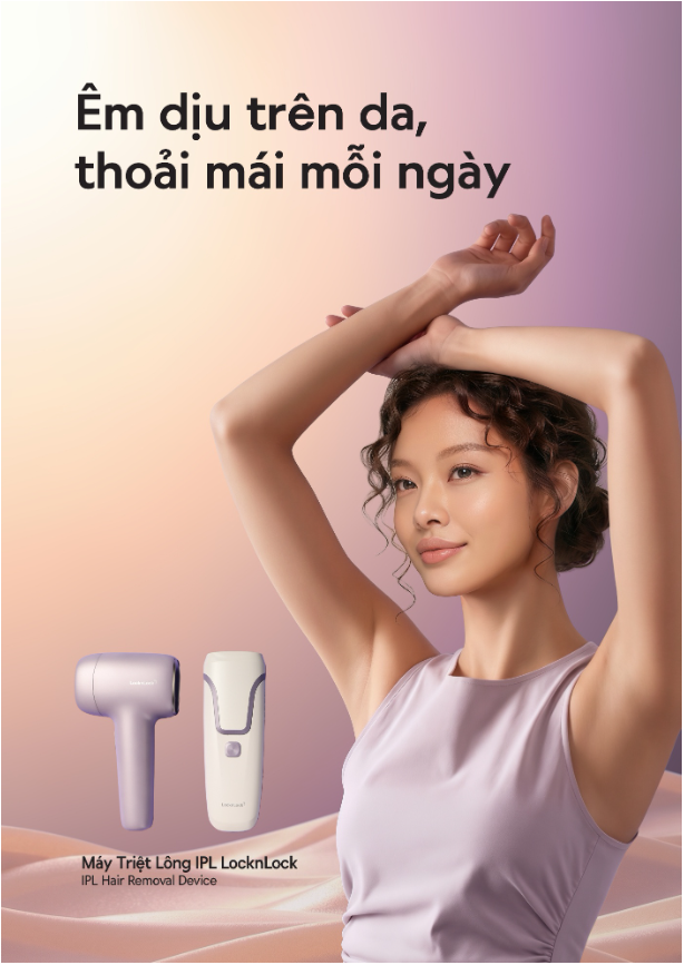 Da mịn ch&agrave;o h&egrave; c&ugrave;ng bộ đ&ocirc;i m&aacute;y triệt l&ocirc;ng lạnh c&ocirc;ng nghệ H&agrave;n Quốc từ LocknLock- Ảnh 1.