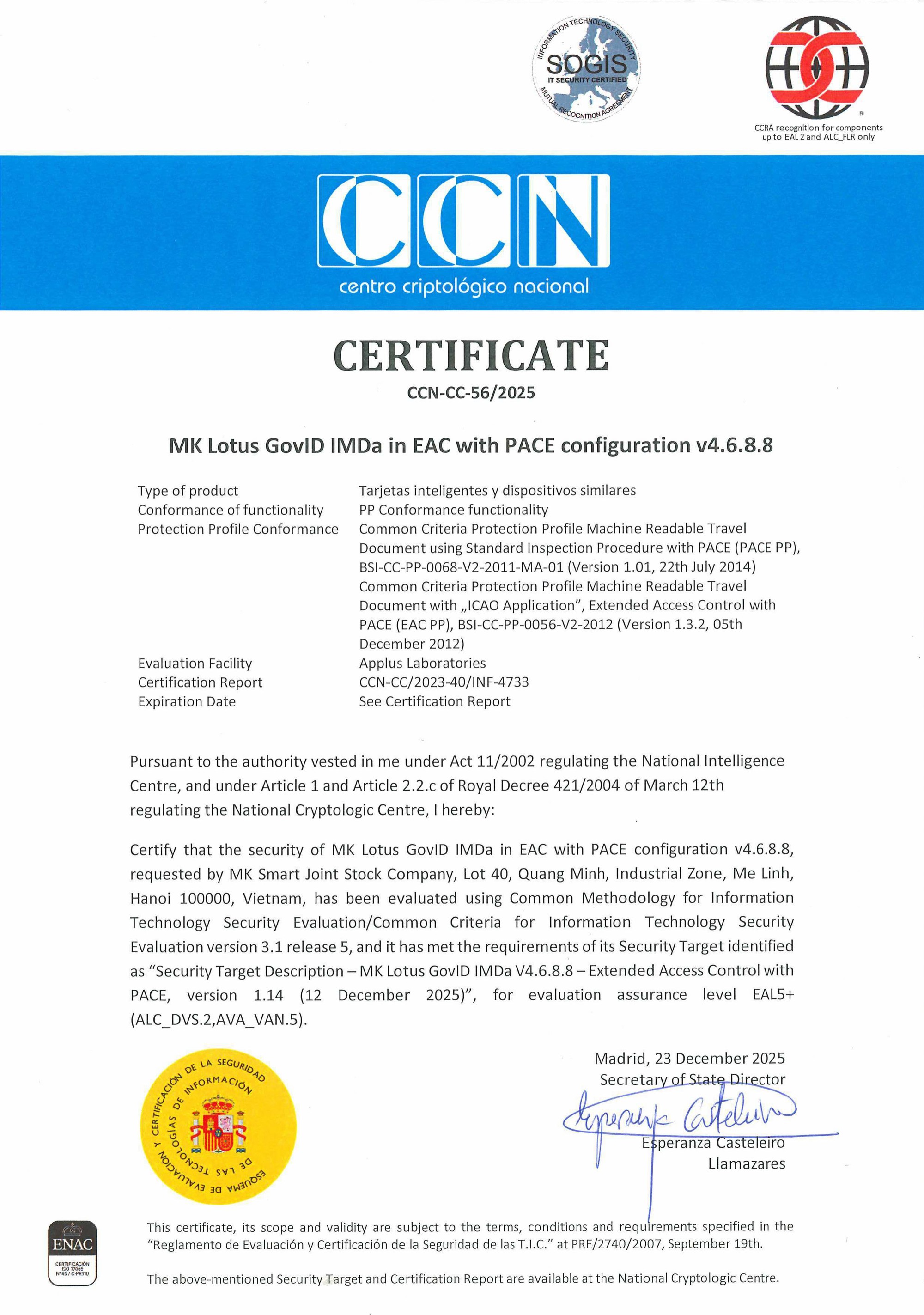 MK Smart đạt chuẩn Common Criteria EAL5+, mở rộng cơ hội định danh số tr&ecirc;n to&agrave;n thế giới- Ảnh 1.