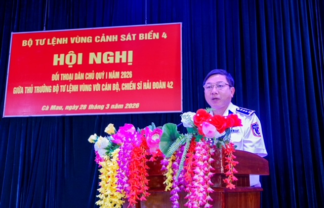 Bộ Tư lệnh V&ugrave;ng Cảnh s&aacute;t biển 4 kiểm tra to&agrave;n diện c&aacute;c mặt c&ocirc;ng t&aacute;c sau th&aacute;ng đầu huấn luyệntại Hải đo&agrave;n 42 - Ảnh 2.