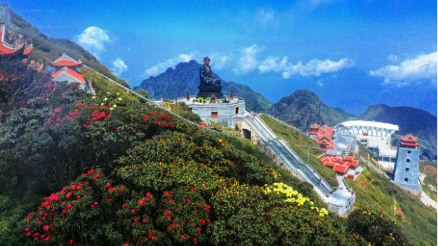 Ngỡ ng&agrave;ng sắc hồng Anh đ&agrave;o k&eacute;p phủ k&iacute;n Fansipan th&aacute;ng 4 - Ảnh 7.