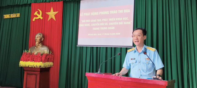 Sư đo&agrave;n 377 ph&aacute;t động phong tr&agrave;o thi đua &ldquo;Đổi mới s&aacute;ng tạo, ph&aacute;t triển khoa học, c&ocirc;ng nghệ, chuyển đổi số, chuyển đổi xanh&rdquo;,  - Ảnh 1.
