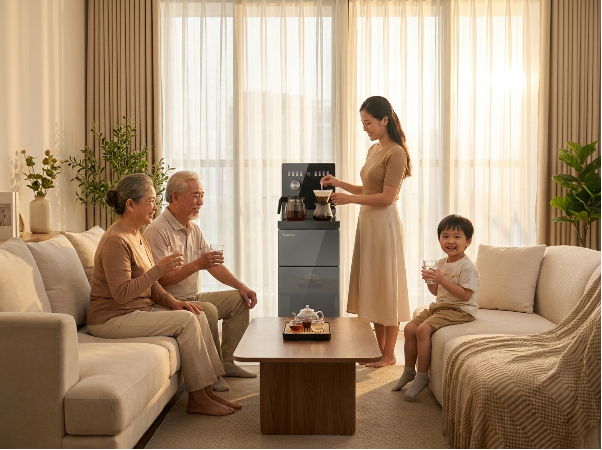 Tạm biệt nỗi &aacute;m ảnh b&ecirc; b&igrave;nh 20 l&iacute;t: C&acirc;y nước b&agrave;n tr&agrave; nối thẳng RO, biến ph&ograve;ng kh&aacute;ch th&agrave;nh "trạm pha chế" tại gia - Ảnh 5.