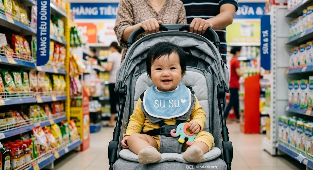 Để con đeo chiếc yếm n&agrave;y đi si&ecirc;u thị, mẹ bỉm r&ugrave;ng m&igrave;nh ph&aacute;t hiện ra nguy hiểm chực chờ m&agrave; nhiều phụ huynh kh&ocirc;ng ngờ tới- Ảnh 2.
